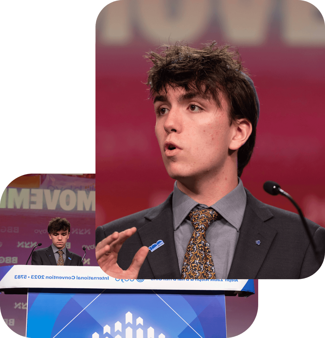A photo of me giving a speech